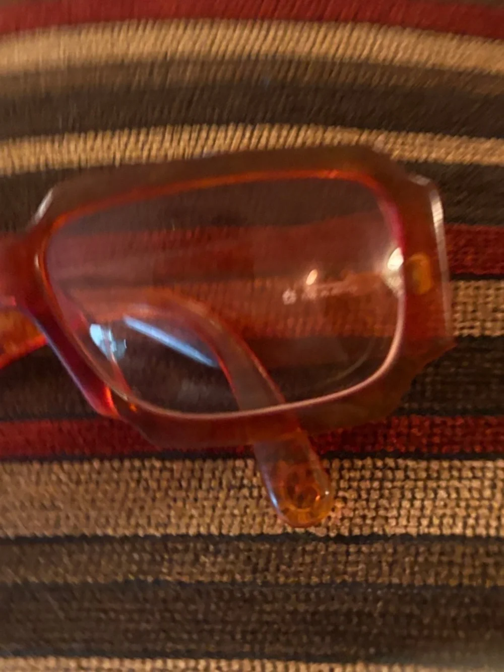 CHRISTIAN LACROIX RetroTransparent Amber Rectangular Women's Glasses